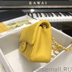 High Classic Flap Bag A1116 Yellow