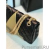 High Quality Classic Flap Bag Crocodile Embossed Gold /Black