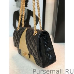 High Quality Classic Flap Bag Crocodile Embossed Gold /Black