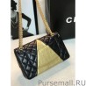 High Quality Classic Flap Bag Crocodile Embossed Gold /Black