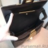 High Quality Classic Flap Bag Crocodile Embossed Gold /Black