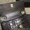 UK Classic Flap Bag Lizard Pattern A92236 Black