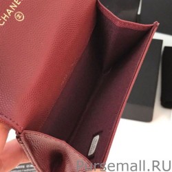 Luxury Classic Flap Coin Purse A31504 Claret