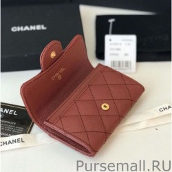 Luxury Classic Flap Coin Purse A31504 Claret