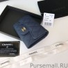 1:1 Mirror Classic Flap Coin Purse A31504 Dark Blue