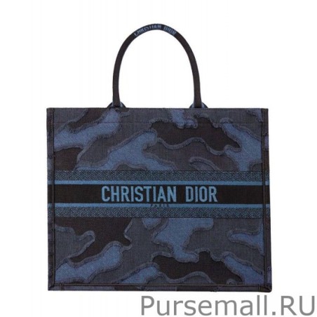 Replicas Christian Dior Book Tote Camouflage Embroidered Canvas Bag