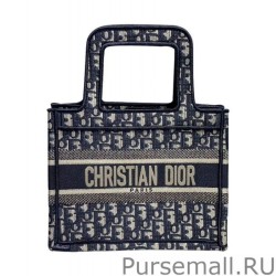 Inspired Christian Dior Mini Book Tote Bag Dark Blue