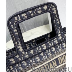 Inspired Christian Dior Mini Book Tote Bag Dark Blue