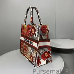 Luxury Christian Dior Oversize Book Tote Shopping Bag Red