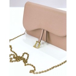 Fashion Christian Dior Saddle Woc Chain Bag M5620 Apricot