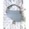 Luxury Christian Dior Mini Saddle Calfskin Bag Light Blue