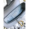 Luxury Christian Dior Mini Saddle Calfskin Bag Light Blue