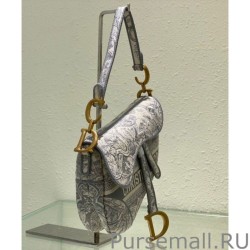 Luxury Christian Dior Saddle Bag Gray