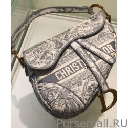 Luxury Christian Dior Saddle Bag Gray