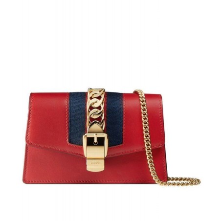 Copy Sylvie Leather Mini Chain Bag 494646 Red