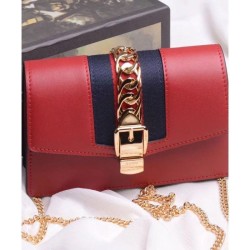 Copy Sylvie Leather Mini Chain Bag 494646 Red