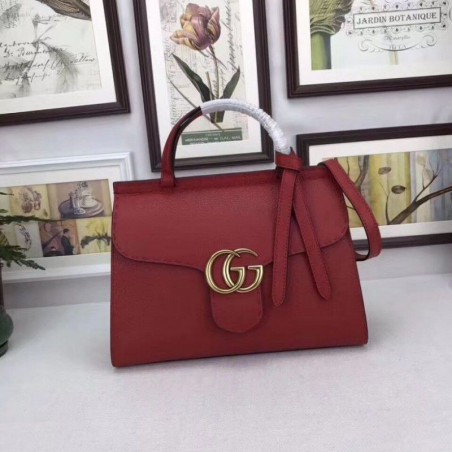 Perfect GG Marmont leather top handle bag 42189 Red