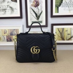 High Quality GG Marmont Small Top Handle Bag 498110 Black