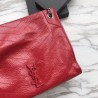 Top Quality YSL Saint Lauren Niki Medium Shopping Bag Crinkled Vintage Leather Red