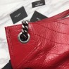 Top Quality YSL Saint Lauren Niki Medium Shopping Bag Crinkled Vintage Leather Red