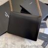 UK YSL Saint Laurent Cassandra Medium Suede Bag Black