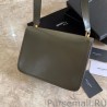 Designer YSL Saint Laurent Carre Satchel Suede Bag Light Green