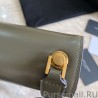 Designer YSL Saint Laurent Carre Satchel Suede Bag Light Green