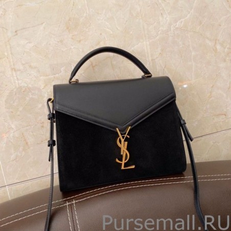 Best YSL Saint Laurent Cassandra Medium Top Handle Bag Black