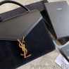 Best YSL Saint Laurent Cassandra Medium Top Handle Bag Black