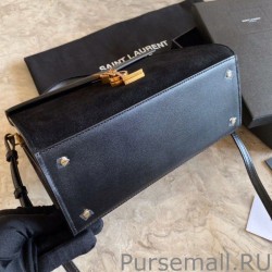 Best YSL Saint Laurent Cassandra Medium Top Handle Bag Black