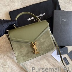 High Quality YSL Saint Laurent Cassandra Medium Top Handle Bag Light Green