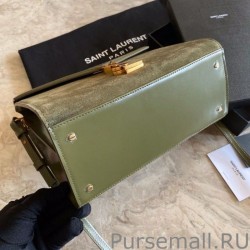 High Quality YSL Saint Laurent Cassandra Medium Top Handle Bag Light Green