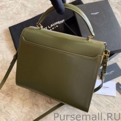 High Quality YSL Saint Laurent Cassandra Medium Top Handle Bag Light Green