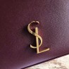 Replica YSL Saint Laurent Cassandra Top Handle Medium Bag Poudre Embossed Leather Claret