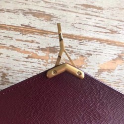 Replica YSL Saint Laurent Cassandra Top Handle Medium Bag Poudre Embossed Leather Claret