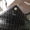 Top YSL Saint Laurent Envelope Bag in Crocodile Pattern Black