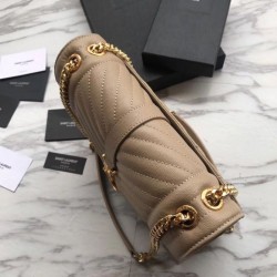 Best YSL Saint Laurent Envelope Small Bag Grain Embossed Apricot