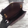 Top Quality YSL Saint Laurent Envelope Small Bag Grain Embossed Claret