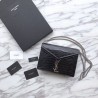 Copy YSL Saint Laurent Enveloppe Mini Chain Wallet Crocodile Black