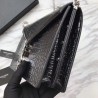 Copy YSL Saint Laurent Enveloppe Mini Chain Wallet Crocodile Black