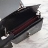 Copy YSL Saint Laurent Enveloppe Mini Chain Wallet Crocodile Black