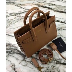 Top Quality YSL Saint Laurent Nano Sac De Jour Classic Tote Bags Coffee