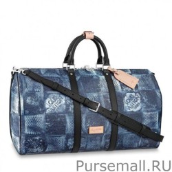 Perfect Keepall Bandouliere 50 Damier Salt N50059