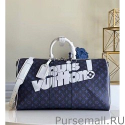 Replica Keepall Bandouliere 55 Blue Monogram M45874