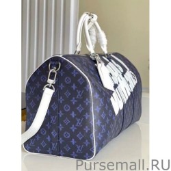 Replica Keepall Bandouliere 55 Blue Monogram M45874