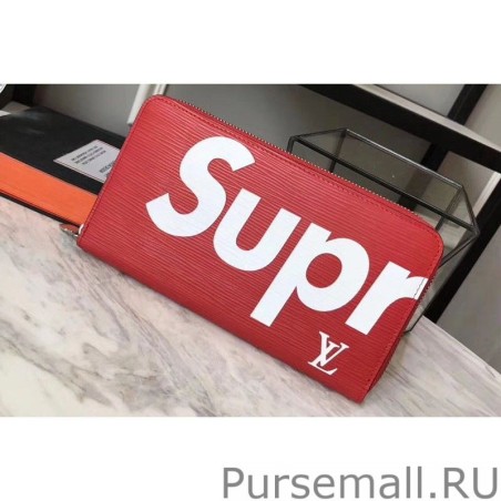 7 Star Supreme X Zippy Wallet M60305 Epi Leather Red