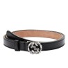 High Gucci Metallic Leather Belt With Crystal Interlocking G Buckle 354380 AP00K 1000