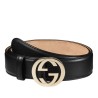 Perfect Gucci Leather Belts With Interlocking G Buckle 370543 AP00G 1000