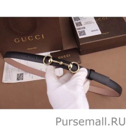 Top Gucci Leather Skinny Belts With Horsebit Buckle 282349 AIY0N 9014