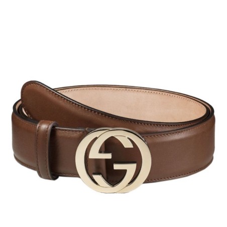 Top Quality Gucci Leather Belts With Interlocking G Buckle 370543 AP00G 2548